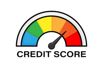 Fototapeta premium Credit score. High credit score. Financial concept. The scale measuring credit score. Vector image