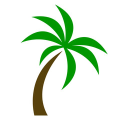 Palm tree. Island vacation. Oceans and beaches trip. Tropical trees. Vector