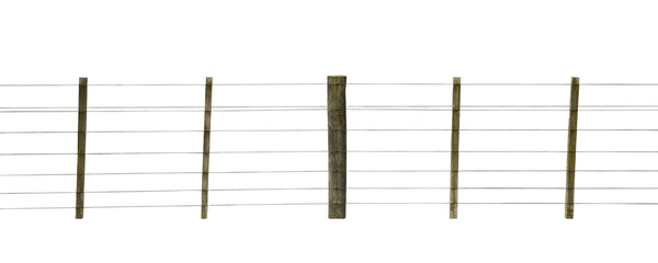 Cutout of an isolated wooden farm fence  with the transparent png
