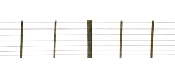 Cutout of an isolated wooden farm fence  with the transparent png
