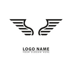 wing outline vector logo icon.