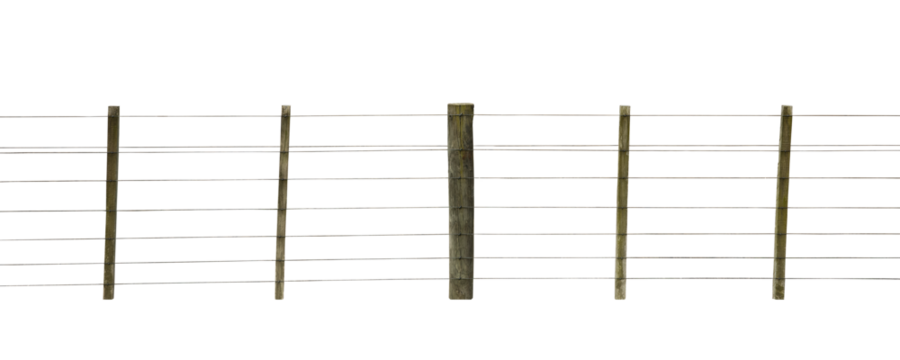 Cutout of an isolated wooden farm fence  with the transparent png
