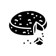 milk cheese food slice glyph icon vector illustration