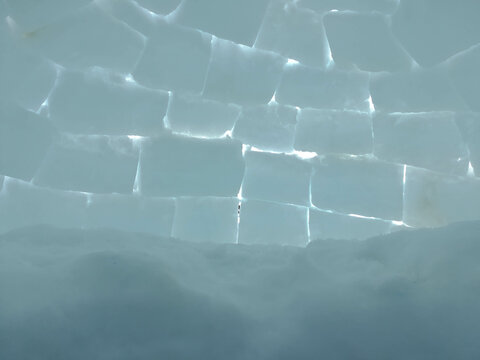 Fondo con detalle y textura de bloques de hielo desde el interior de un iglu