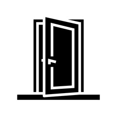 door building house glyph icon vector illustration