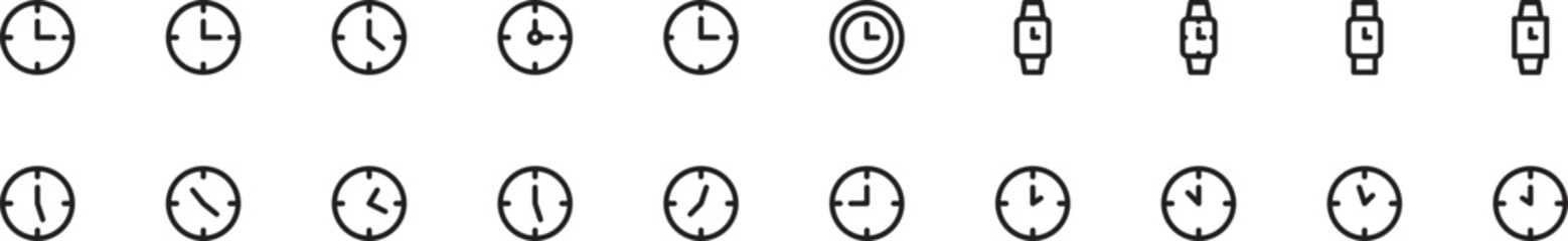 Clock icon set.