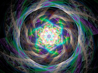 Abstract fractal background 3D illustration ornament, beautiful digital wallpaper, fractal picture for postcard template, poster, banner, backdrop, image decoration