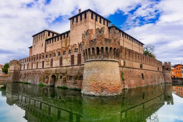 Foto op Canvas medieval castles of Italy -Rocca Sanvitale di Fontanellato , Parma province © Freesurf