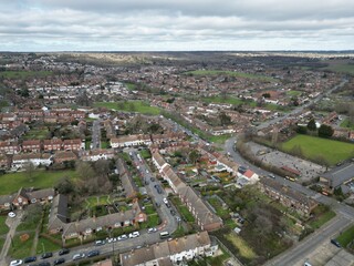 Fototapeta na wymiar Council estate Debden Essex UK drone aerial view