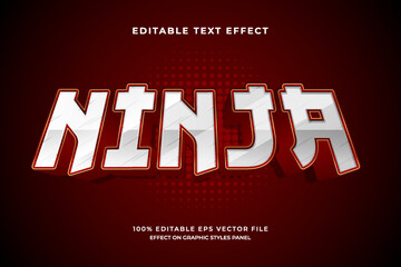 decorative editable ninja text effect vector design © OreNyee