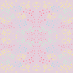 Circle patterns of different sizes. Colorful circles modern fabric pattern. Simple flat. Round abstract dots background of artistic bubbles in halftone style with gradients.