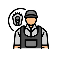 diesel mechanic repair worker color icon vector illustration