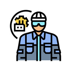 industrial mechanic repair worker color icon vector illustration