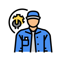 maintenance mechanic repair worker color icon vector illustration
