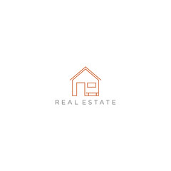 real estate logo in line concept design