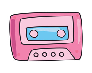 Fototapeta premium flat pink casette