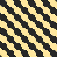 Waves and Curve geometric shapes Seamless pattern yellow and black.