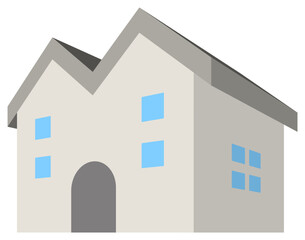 建物、家の立体イラスト