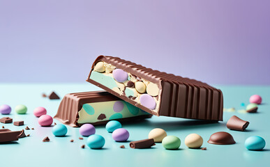 Chocolate candy bar - illustration created with Generative AI technology