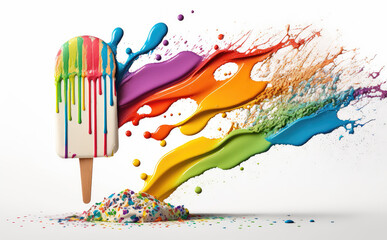 Popsicle illustration created with Generative AI technology