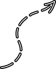 Wavy Dotted Outline Arrow