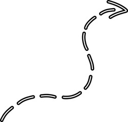 Wavy Dotted Outline Arrow