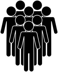 Set of people icons in flat style. Crowd. Group of people . Company or team.