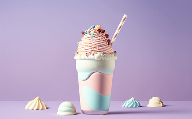 Milkshake - realistic illustration created with Generative AI technology