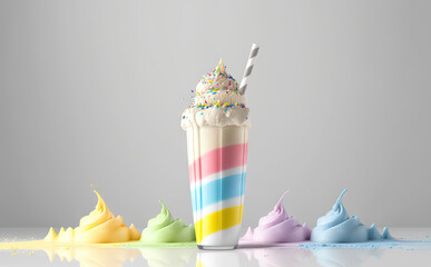 Milkshake - realistic illustration created with Generative AI technology