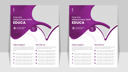 School education flyer, template, abstract, vector, design.