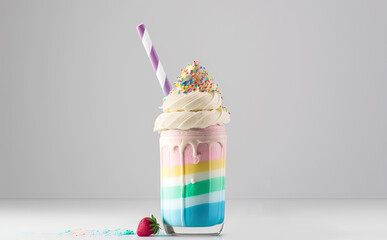 Milkshake - realistic illustration created with Generative AI technology