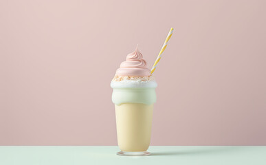 Milkshake - realistic illustration created with Generative AI technology