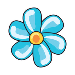 flat blue flower