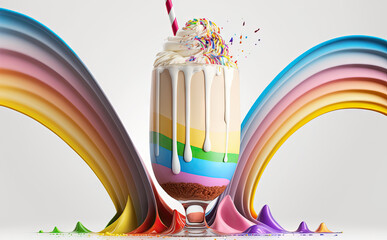 Milkshake - realistic illustration created with Generative AI technology