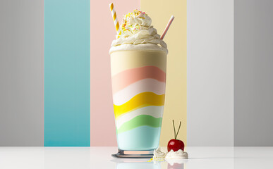 Milkshake - realistic illustration created with Generative AI technology
