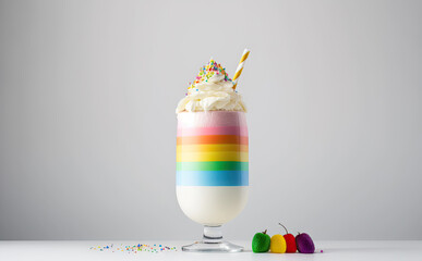 Milkshake - realistic illustration created with Generative AI technology