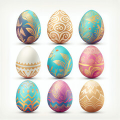 Set of colorful easter eggs