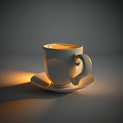 Cup of tea - realistic illustration created with Generative AI technology