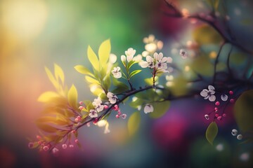 Fototapeta na wymiar Spring Floral Background: Embracing the Vibrant Colors of the Season Generative AI