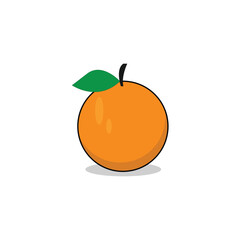 Fresh orange with leaves isolated Free Vector