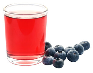 Group of fresh blueberries with juice