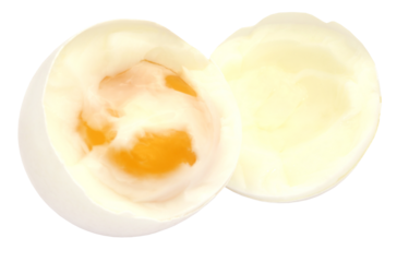 Broken boiled egg