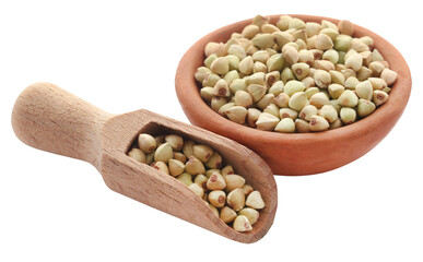 Buckwheat over white background