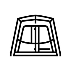 hiking tent vacation line icon vector illustration