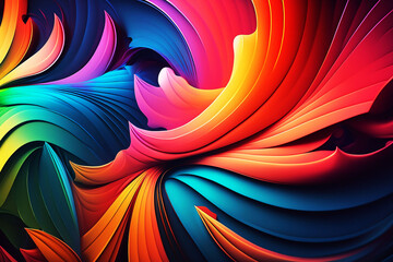 This multicolored abstract background is a colorful masterpiece of modern art and design. The creative texture and pattern are a result of digital graphic illustration with a rainbow spectrum