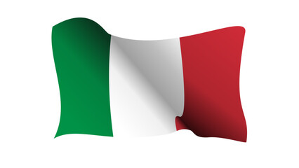 3d waving flag of Italy