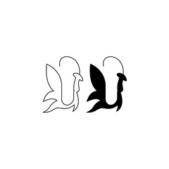 ILLUSTRATION OF BUTTERFLY AND LETTER U