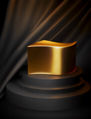 Add a touch of luxury to your next event with a golden pedestal