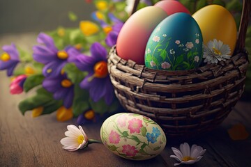 Fototapeta premium Easter composition, holiday, Spring