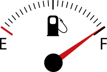 Fuel indicators gas meter. Gauge fuel ank full icon. Car dial petrol gasoline dashboard - obrazy, fototapety, plakaty